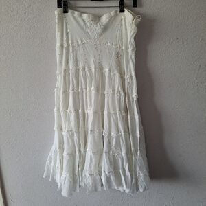 Bohemiam White Maxi Skirt